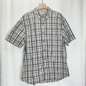 CARHARTT Plaid Short Sleeve Button Down Collared Shirt
